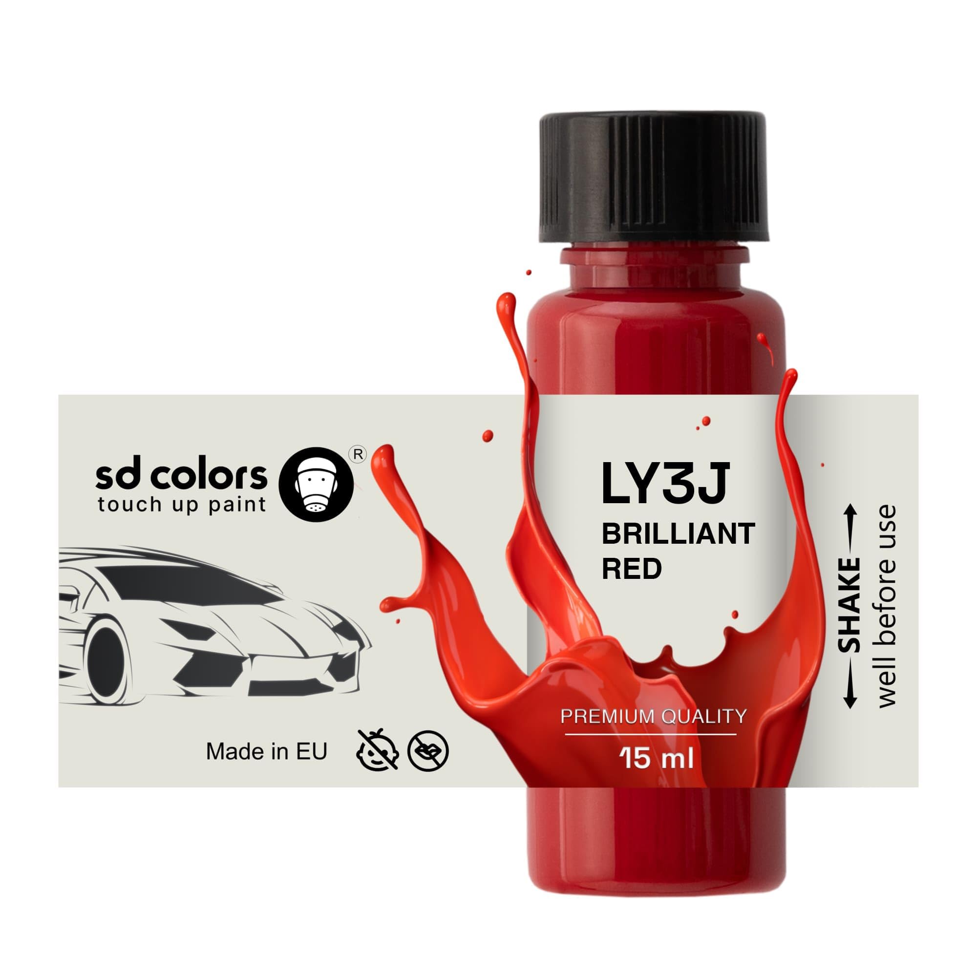 SD COLORS BRILLIANT RED LY3J New Touch Up Paint 15 ML REPAIR